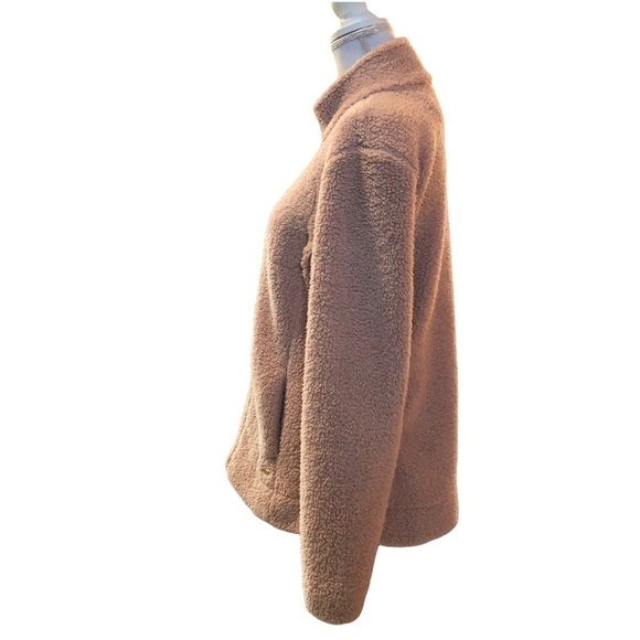 CALVIN KLEIN WOMENS BLUSH COLORED TEDDY JACKET SIZE LARGE - Picture 5 of 9